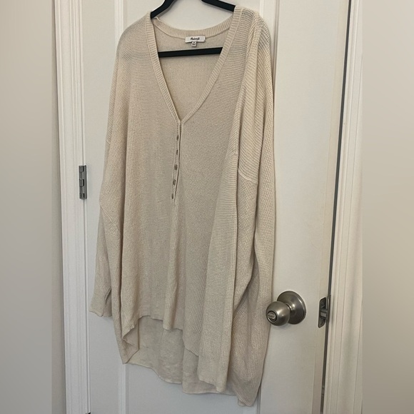 Madewell Asherton Waffle Knit Wool Alpaca Henley Size 1X - Picture 5 of 11